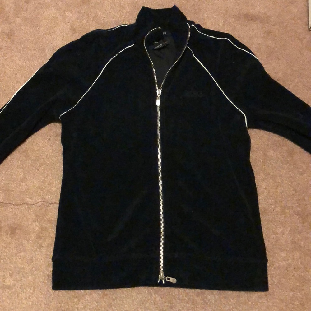 BCBG Black Velour Track Suit Jacket Size XS